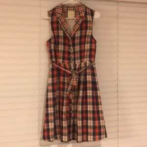 Plaid button up dress
